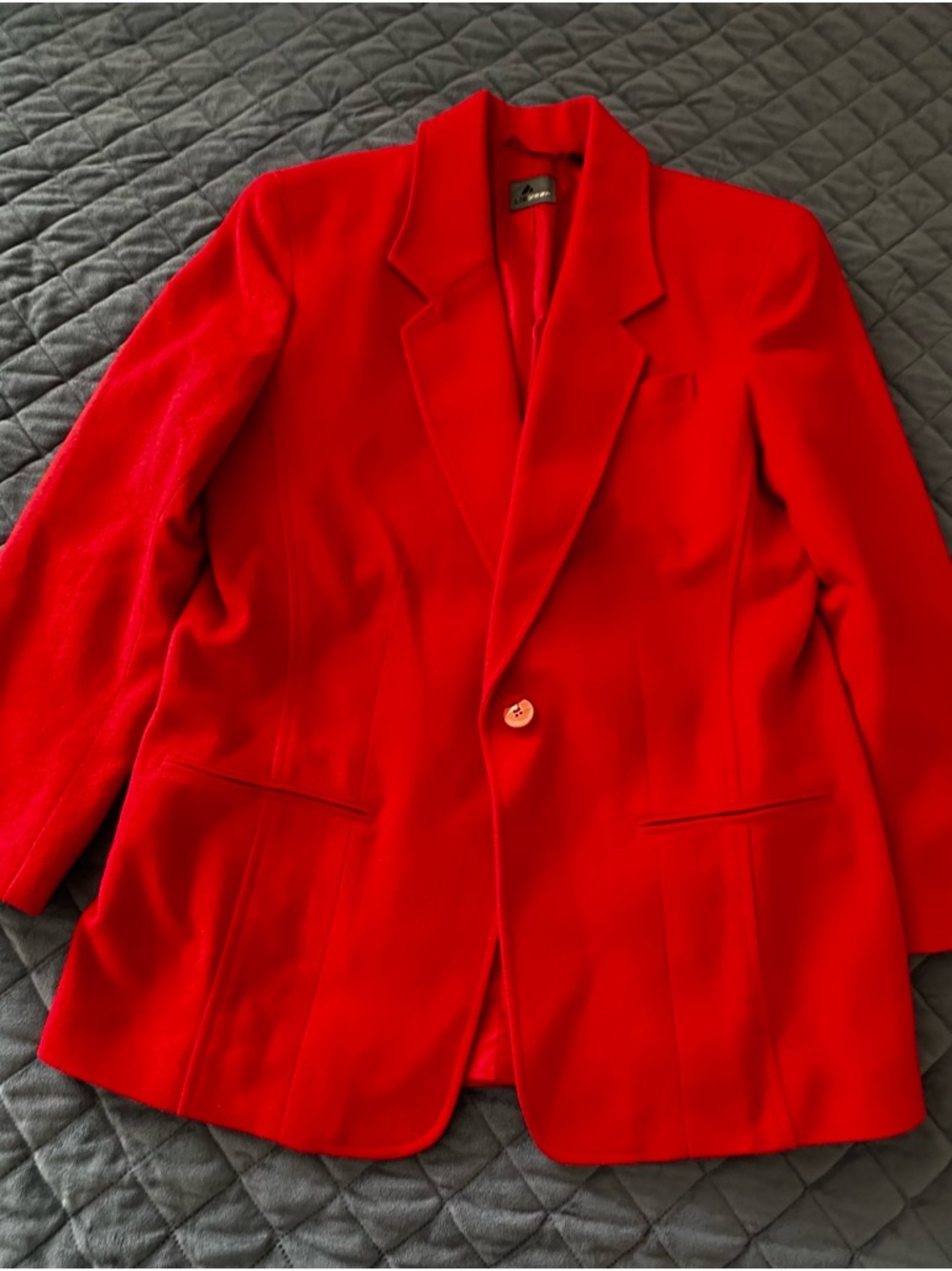 Bright Red Women's Single-Button Blazer Jacket